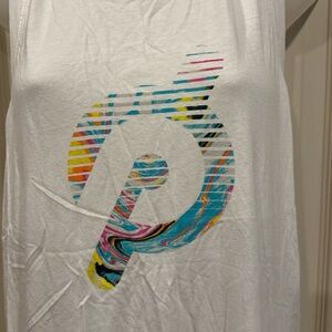 Peloton White Tank Top with Multicolor Logo